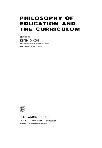 Philosophy of Education and the Curriculum
