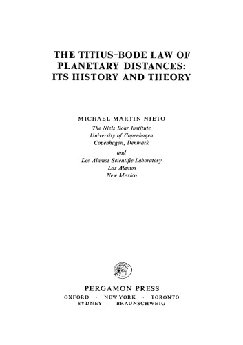 The Titius-Bode Law of Planetary Distances. Its History and Theory