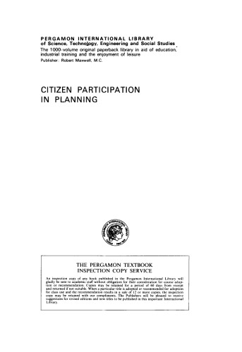 Citizen Participation in Planning