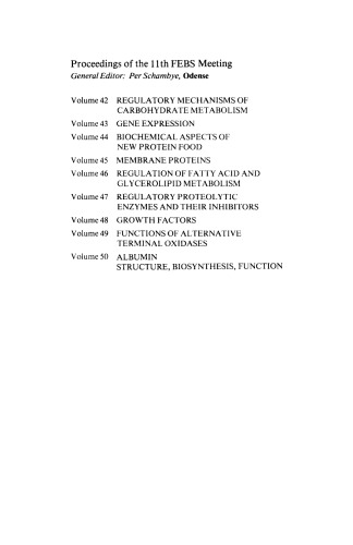 Biochemical Aspects of New Protein Food. Symposium A3