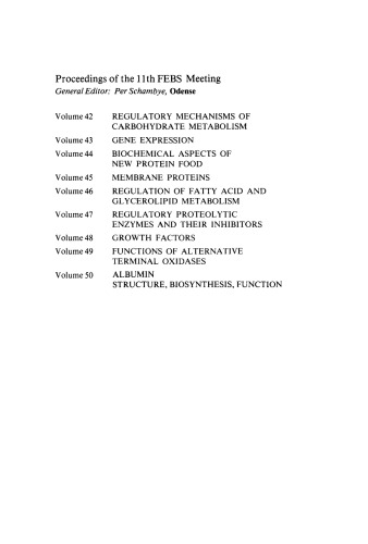 Regulatory Proteolytic Enzymes and their Inhibitors. 11th Meeting Copenhagen 1977