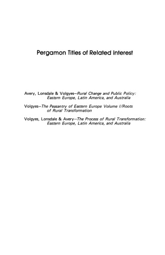 The Peasantry of Eastern Europe. 20th Century Developments