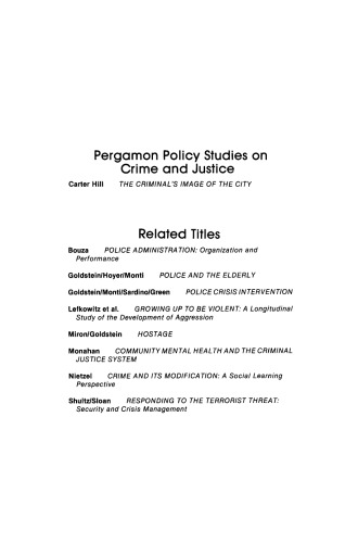 Crime and Justice in America. Critical Issues for the Future