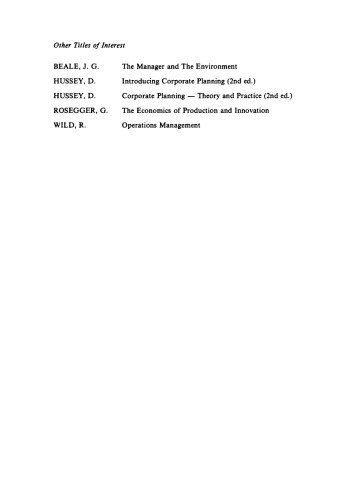 The Evaluation of Risk in Business Investment