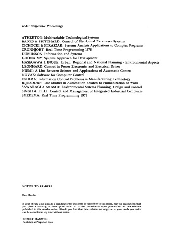 Automatic Control in Space. Proceedings of the 8th IFAC Symposium, Oxford, England, 2–6 July 1979