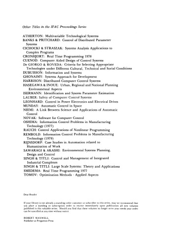 Information Control Problems in Manufacturing Technology 1979. Proceedings of the Second IFAC/IFIP Symposium, Stuttgart, Federal Republic of Germany, 22–24 October 1979