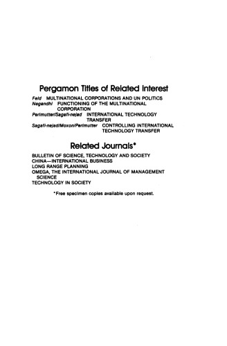 Transnational Corporations, Technology Transfer and Development. A Bibliographic Sourcebook