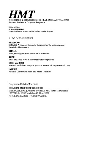Turbulent Buoyant Jets and Plumes. HMT: the Science & Applications of Heat and Mass Transfer. Reports, Reviews & Computer Programs