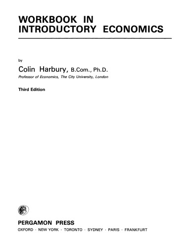 Workbook in Introductory Economics