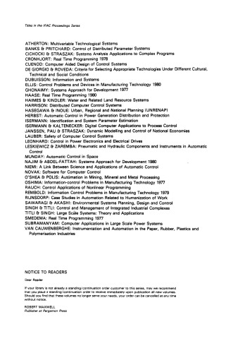 System Identification. Tutorials Presented At the 5th IFAC Symposium on Identification and System Parameter Estimation, F.R. Germany, September 1979