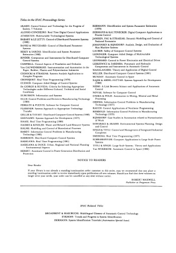 Information Control Problems in Manufacturing Technology 1982. Proceedings of the 4th IFAC/IFIP Symposium, Maryland, USA, 26–28 October 1982