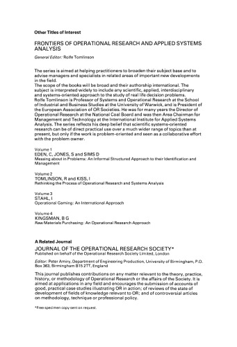 Developments in Operational Research