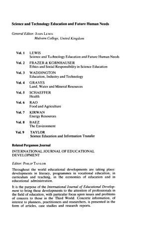Ethics and Social Responsibility in Science Education