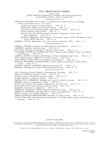 Power Systems and Power Plant Control. Proceedings of the IFAC Symposium, Beijing, People's Republic of China, 12–15 August 1986