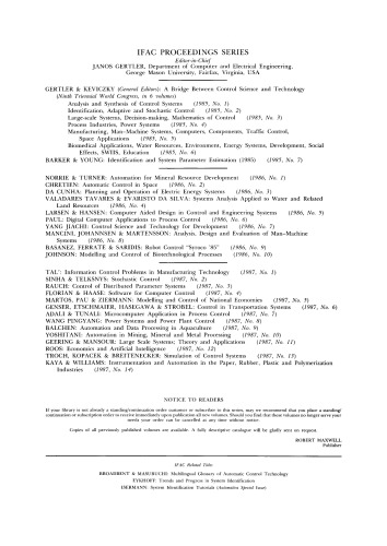 Software for Computer Control 1986. Proceedings of the 2nd IFAC Workshop, Lund, Sweden, 1–3 July 1986