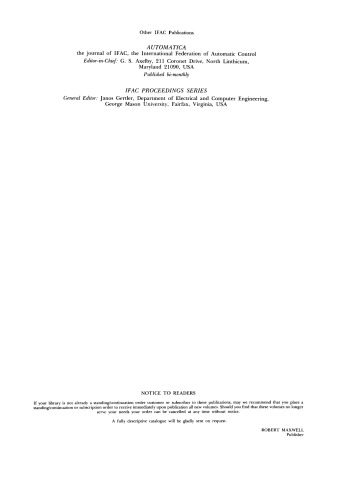 Distributed Computer Control Systems 1986