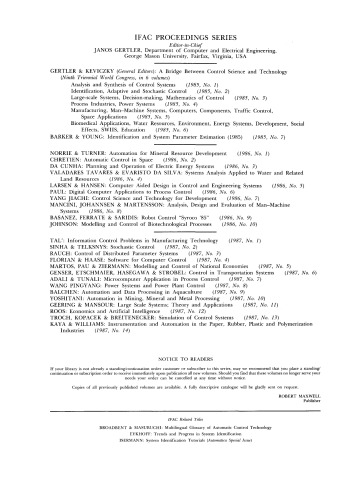 Microcomputer Application in Process Control. Selected Papers from the IFAC Symposium, Istanbul, Turkey, 22–25 July 1986