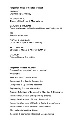 Current Advances in Mechanical Design & Production IV. Proceedings of the Fourth Cairo University MDP Conference, Cairo, 27–29 December 1988