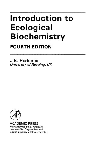 Introduction to Ecological Biochemistry