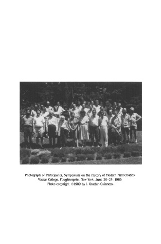 Institutions and Applications. Proceedings of the Symposium on the History of Modern Mathematics, Vassar College, Poughkeepsie, New York, June 20–24, 1989