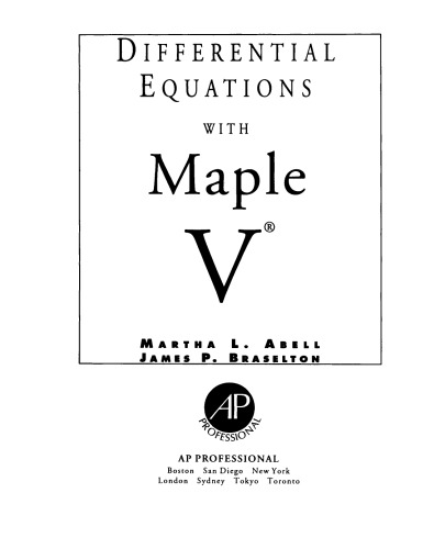 Differential Equations with Maple V®