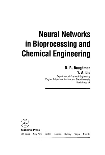 Neural Networks in Bioprocessing and Chemical Engineering