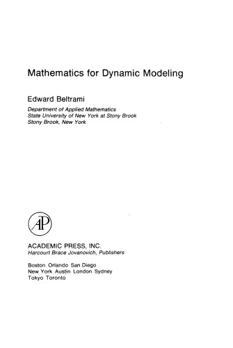 Mathematics for Dynamic Modeling