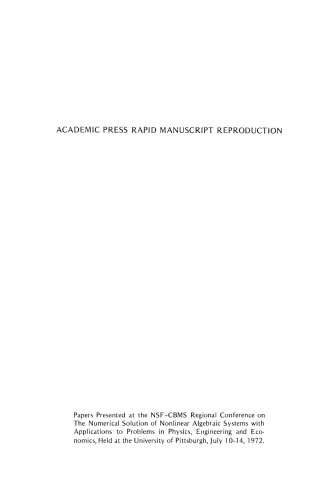 Numerical Solution of Systems of Nonlinear Algebraic Equations