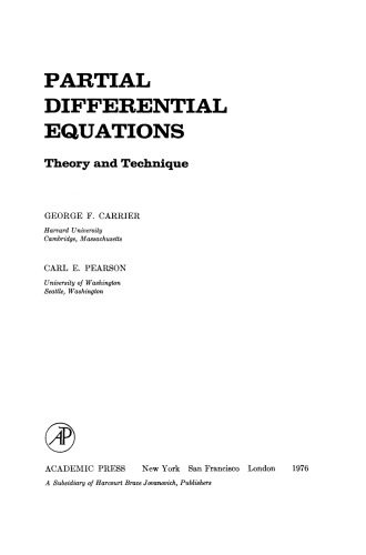Partial Differential Equations. Theory and Technique