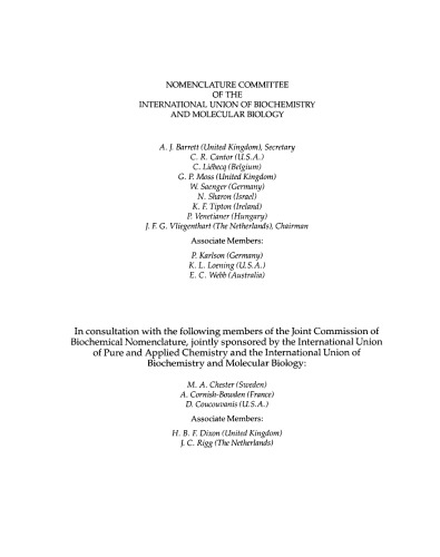 Enzyme Nomenclature. Recommendations of the Nomenclature Committee of the International Union of Biochemistry and Molecular Biology on the Nomenclature and Classification of Enzymes