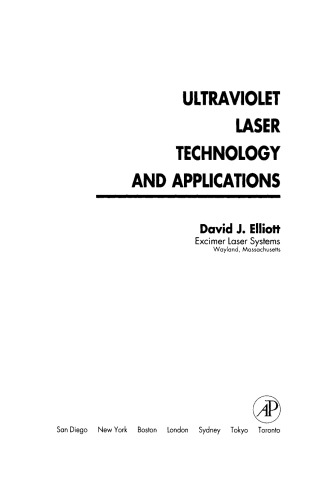 Ultraviolet Laser Technology and Applications