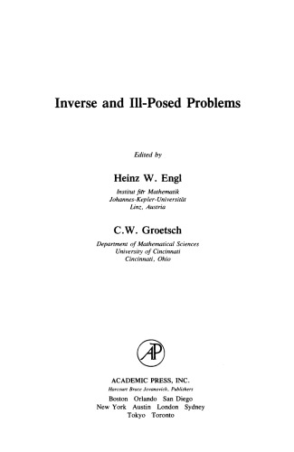 Inverse and Ill-Posed Problems