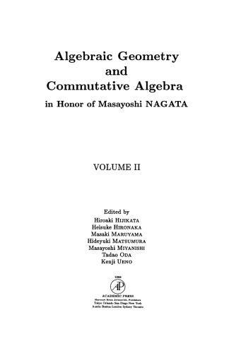 Algebraic Geometry and Commutative Algebra. In Honor of Masayoshi Nagata, Volume 2