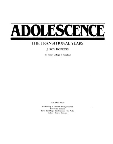 Adolescence. The Transitional Years
