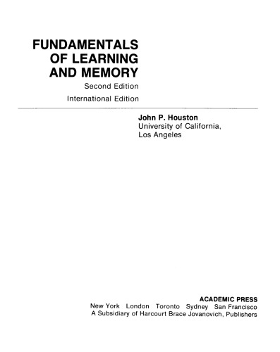 Fundamentals of Learning and Memory
