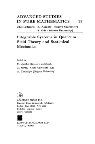 Integrable Sys Quantum Field Theory