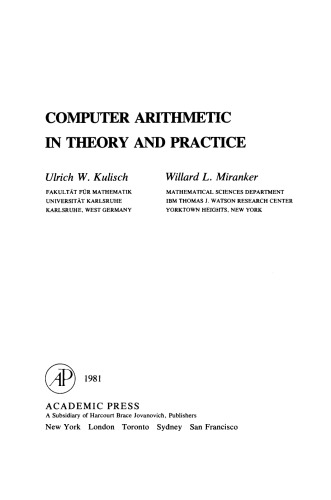 Computer Arithmetic in Theory and Practice