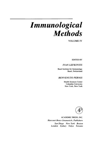 Immunological Methods. Volume IV