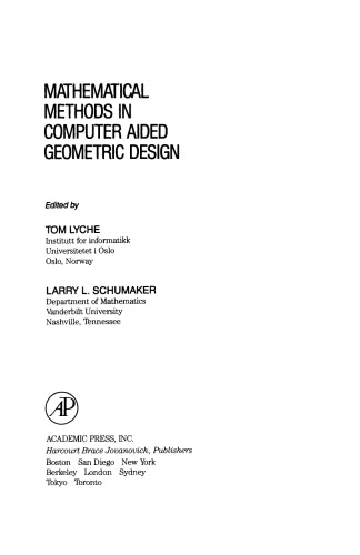 Mathematical Methods in Computer Aided Geometric Design