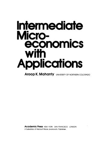 Intermediate Microeconomics with Applications