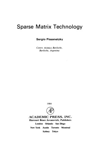 Sparse Matrix Technology