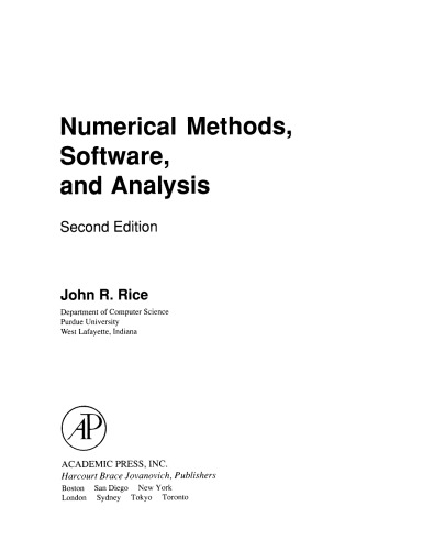 Numerical Methods in Software and Analysis