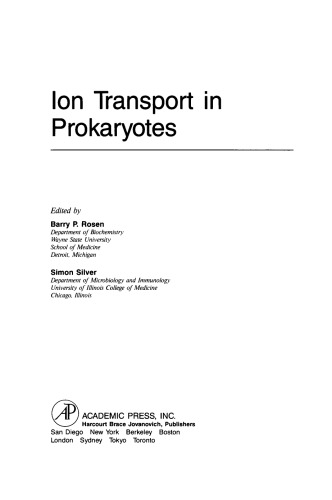 Ion Transport in Prokaryotes
