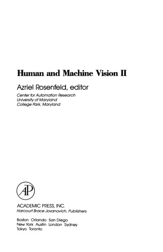 Human and Machine Vision II