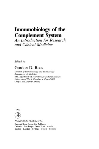 Immunobiology of the Complement System. An Introduction for Research and Clinical Medicine