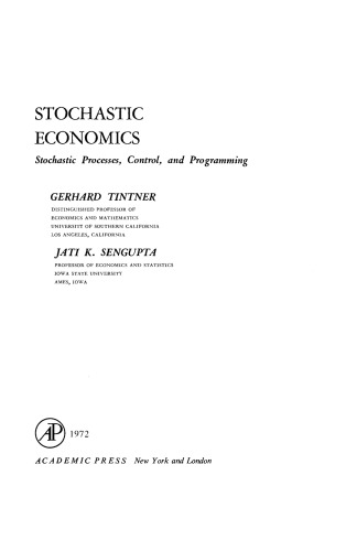 Stochastic Economics. Stochastic Processes, Control, and Programming