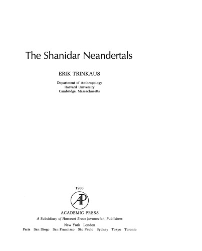 The Shanidar Neandertals
