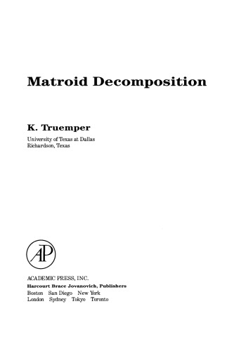 Matroid Decomposition