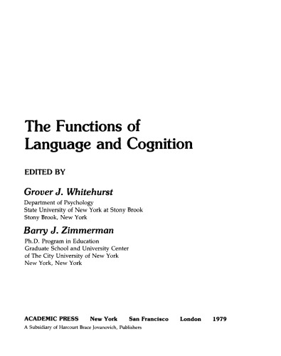 The Functions of Language and Cognition