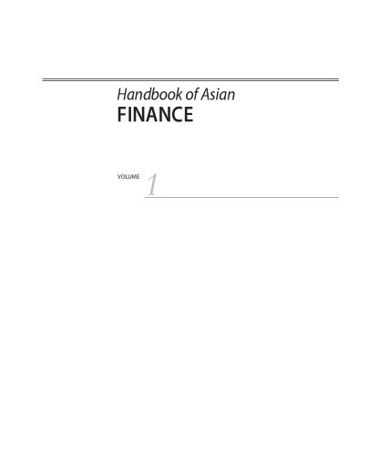 Handbook of Asian Finance. Financial Markets and Sovereign Wealth Funds